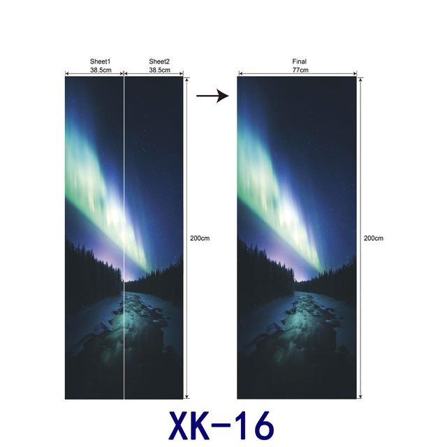 Самоклеящиеся наклейки на дверь, звездное небо, пейзаж, обои, художественные фрески, декор для двери, спальни, детской комнаты, плакат, пилка и палка