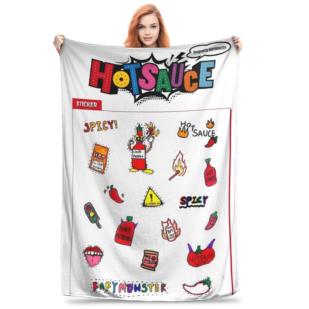 Babymonsters KPOP Фланелевое одеяло Потрясающие пледы для дома 200x150см Покрывала,