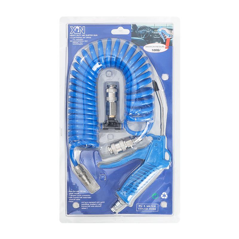 European Japanese Pneumatic Dust Blower Gun Set with PU Spring and Spiral Air Hose