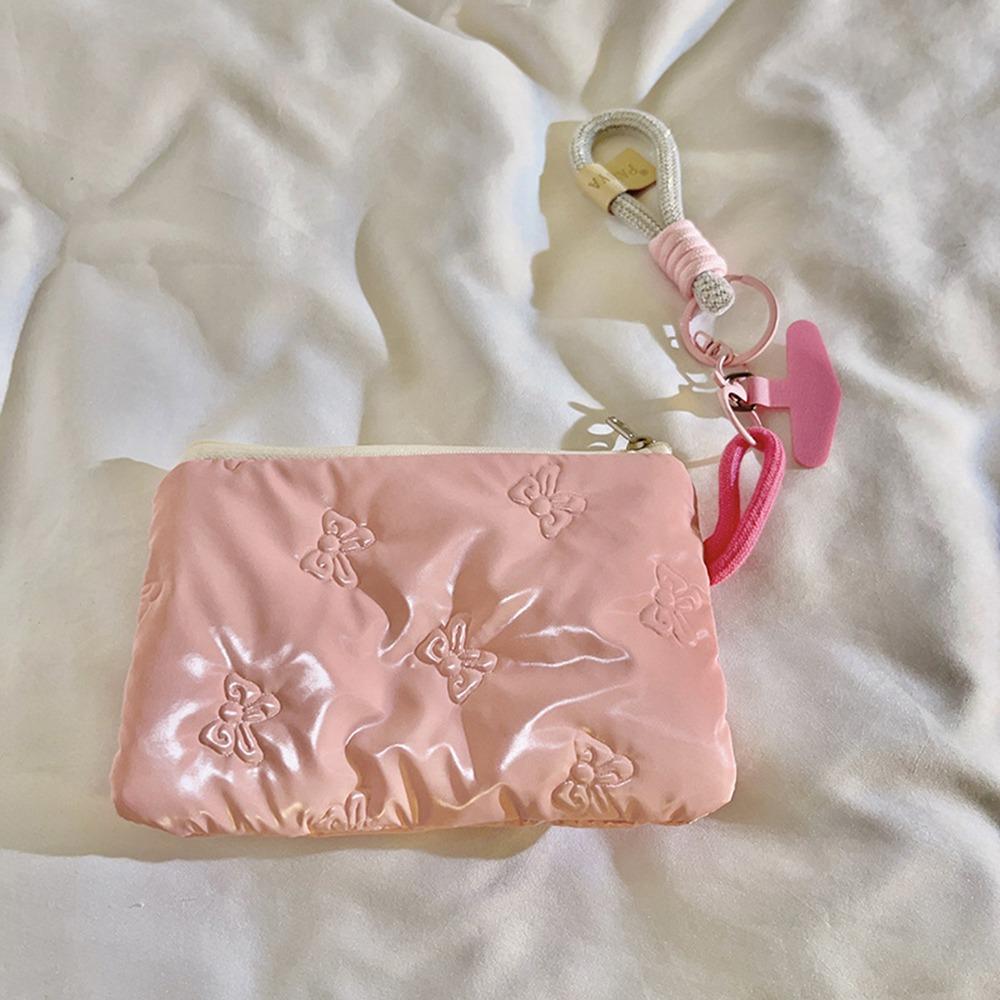 Floral Printed Phone Lanyard Stretchable Wallet Card Holder Cute Small Storage Bag