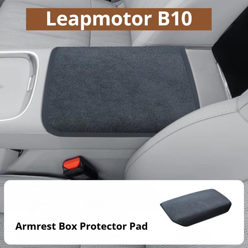 Для Leapmotor B10 Накладка на центральную консоль Защитная накладка на подлокотник Черная замша Аксессуары для интерьера