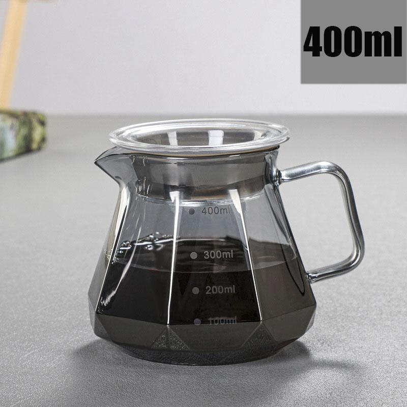 Кофейник Leeseph Espresso Glass Carafe, чайник для заваривания кофе с фильтром - 400 мл, 600 мл, кофейник Diamond Glass для совместного использования