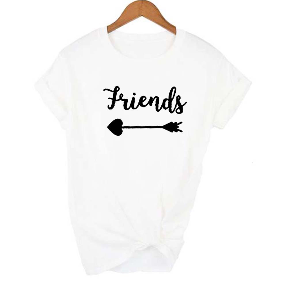 1Pcs Best Friends T Shirt Women Summer Short Sleeve Round Neck Sister Bff Friend Gift Top