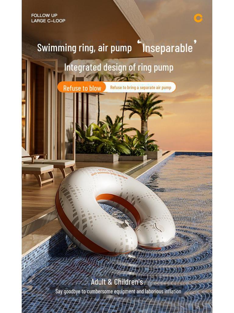 Прочный детский надувной плавательный круг толкающего типа