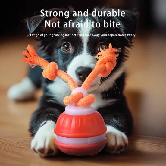 Умная автоматическая игрушка для собак с движущимся мячом и пищащим датчиком движения, компактный дизайн, зарядка через USB, интерактивная катящаяся игрушка для домашних животных