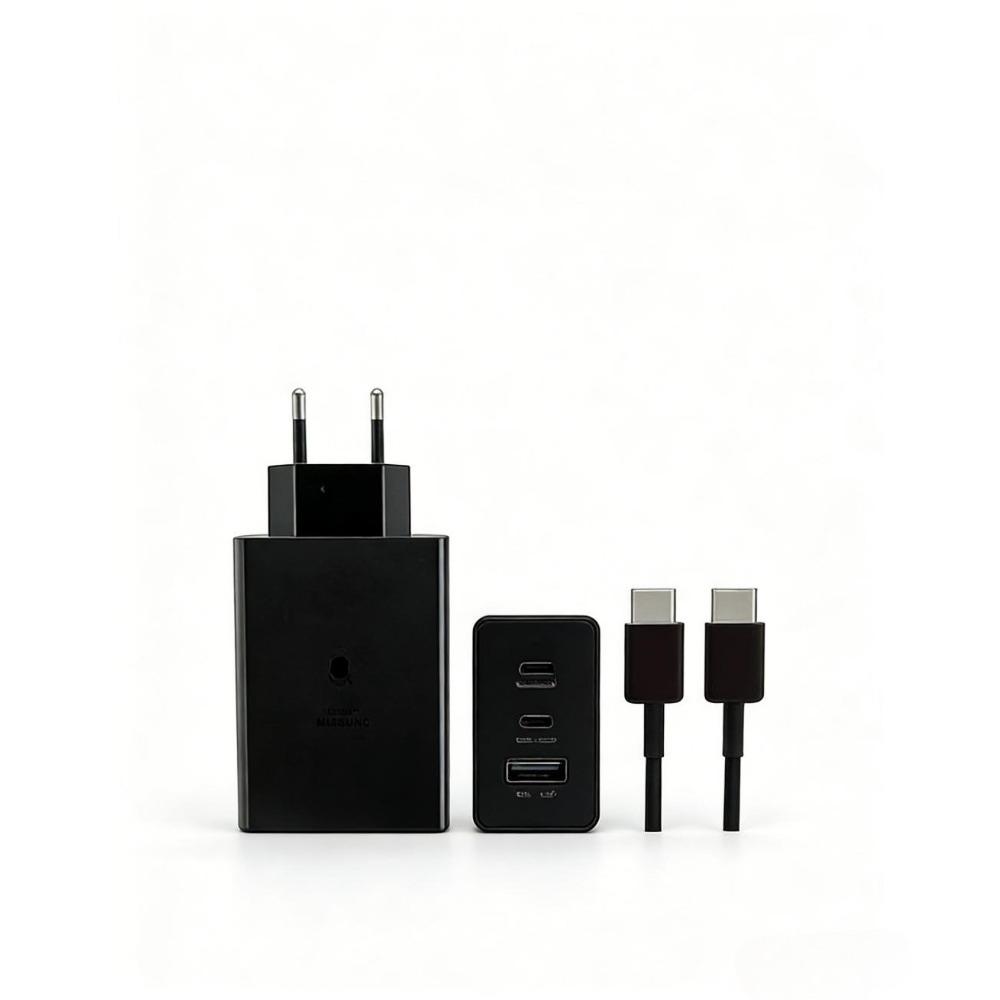 Samsung EP-T6530 65 Вт PD Тройной адаптер питания, EU вилка 2C1A Быстрое зарядное устройство с USB-C кабелями Оригинальный