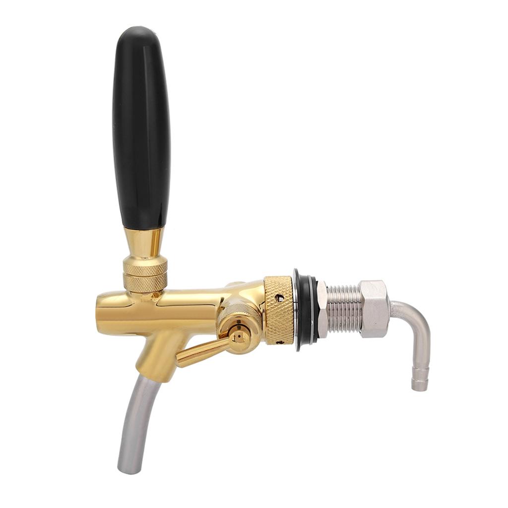 G5/8 Chrome Plating Stainless Steel Adjustable Beer Dispenser Tap Faucet  for Home Bar(Gold)
