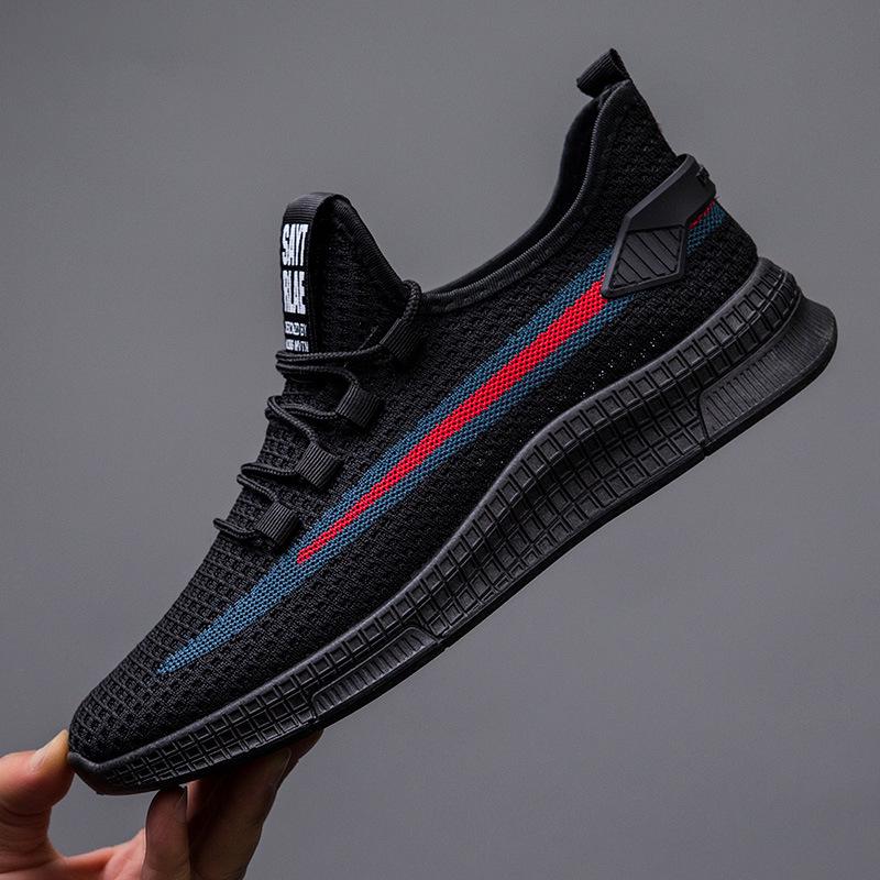2025 весна новая мода спортивная сетчатая обувь повседневная обувь мужские кроссовки корейская версия летающая тканая дышащая мужская обувь