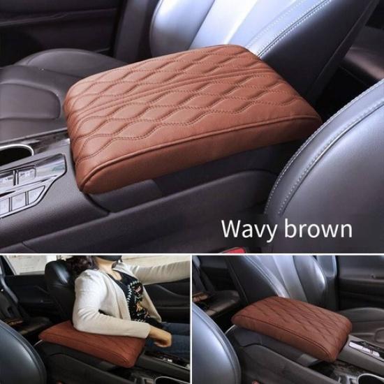 Universal Car Armrest Pad Cover Center Console Box Cushion Mat Black 1Pcs