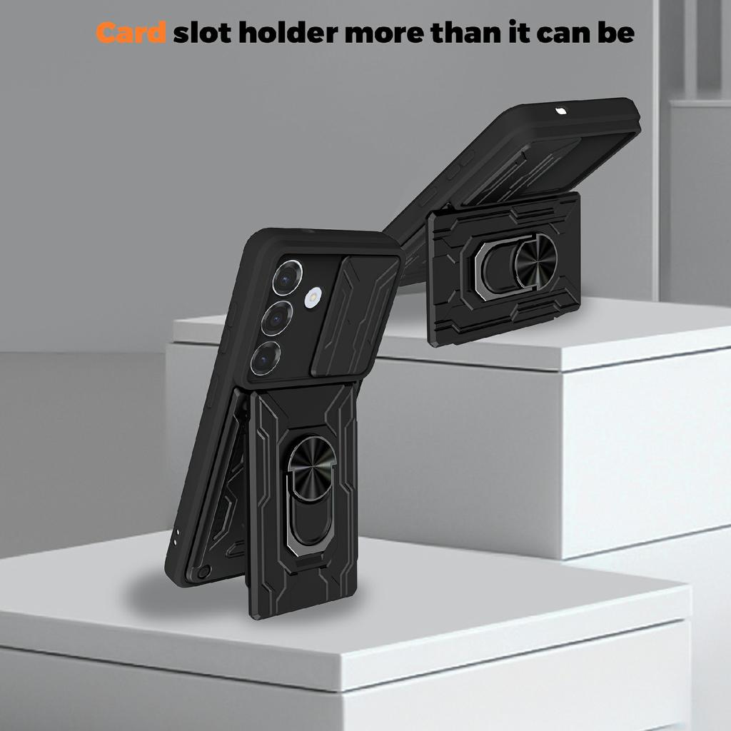 For Samsung Galaxy A57 5G Case PC + TPU Kickstand Phone Back Cover with Camera Slider