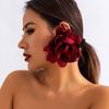 Bohemia Exaggerated Large Fluffy Fabric Flower Drop Earrings for Women Trended Elegant Lepaste Y2K Jewelry Wed Accessories Gift