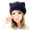 Women Knit Slouchy Cat Ears Woolen Hat  Chunky Baggy Hat Winter Soft Warm Ski Cap