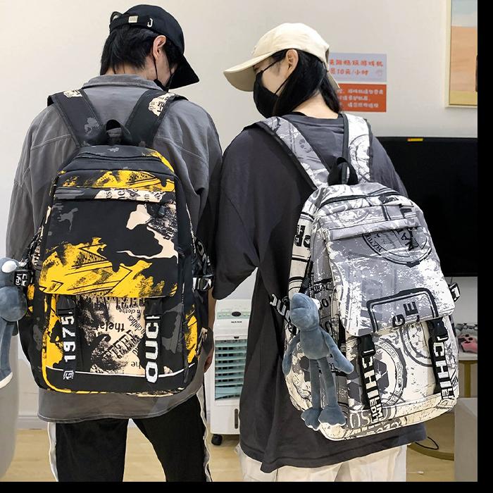 Fashion Shoulders School Bags Nylon Teenagers Backpack Breathable Girls Boy Schoolbag Large Capacity Graffiti Bookbags