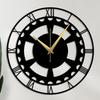 Stylish Metal Wall Clock - Large Size & Home Decor for Living Room, Bedroom, Office - Black