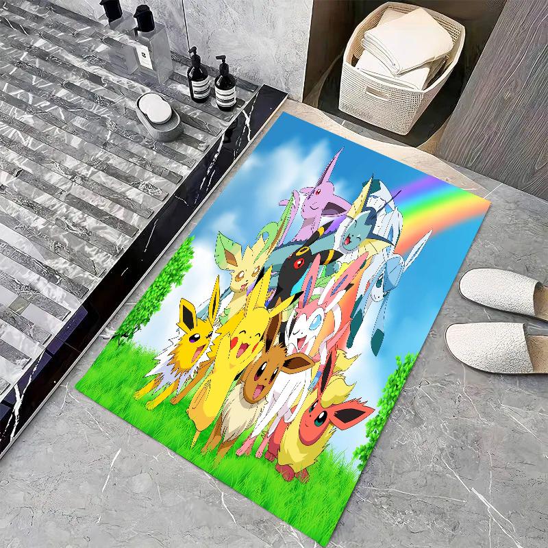 1pc B-Bandai P-Pokemon Bathroom Absorbent Mats Anti-Slip Mats Home Decor Supplies Carpets Home Kitchen Floor Mats