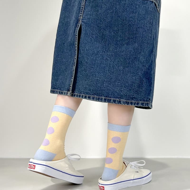 YELLOWSOCKS BACK LINE DOT YELLOW