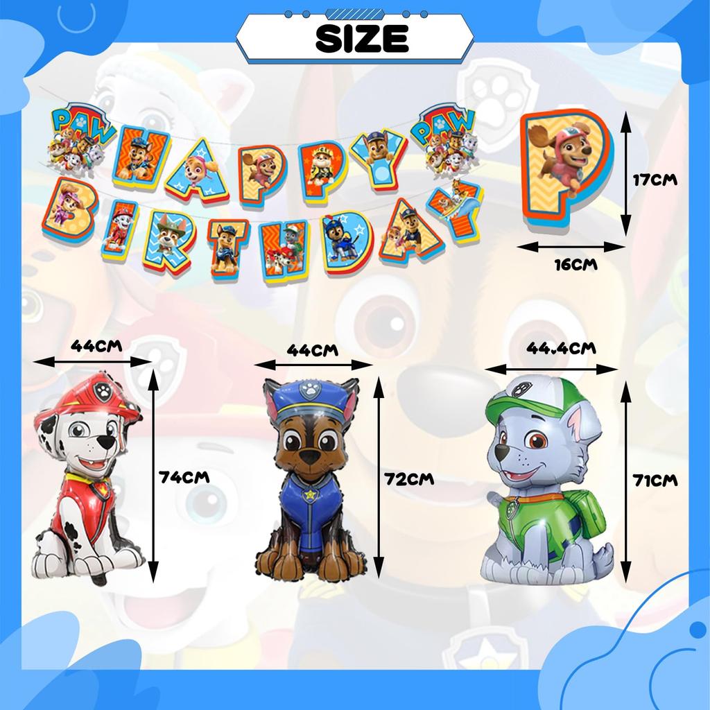 FCXZI Персонаж Щенячий патруль День рождения Детская вечеринка по случаю дня рождения С днем рождения День рождения Подвесная повязка на голову Украшения для дня рождения на 1-й и 2-й дни рождения