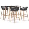 VidaXL 5-piece Bar Set Pub Furniture Bistro Table and Chairs Counter Set Indoor Bar Furniture 3057464
