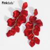 Fashion Red Rose Flower Petal Drop Earrings Fresh Long Resin Yellow Flower Pendant Earrings for Women Jewelry PD315