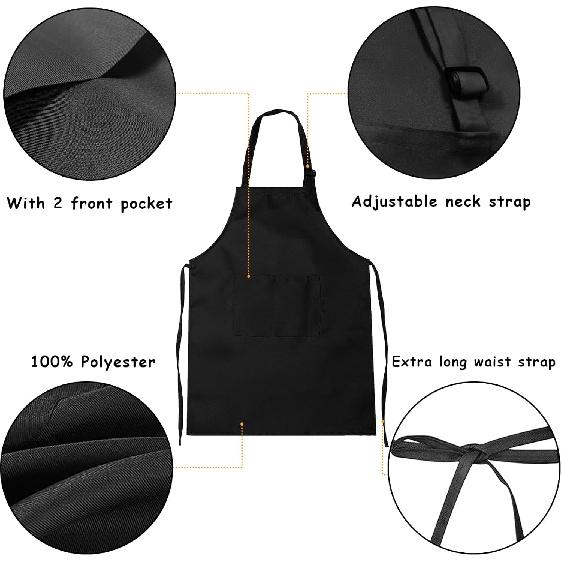 2Pcs Kids Aprons Children Artists Aprons with Pockets Adjustable Chef Aprons for Cooking Kitchen Backing Painting