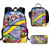 Kids Cartoon Backpack Set Elementary School Students With Lunch Bag Pencil Case - Lightweight Ergonomic Oxford Fabric