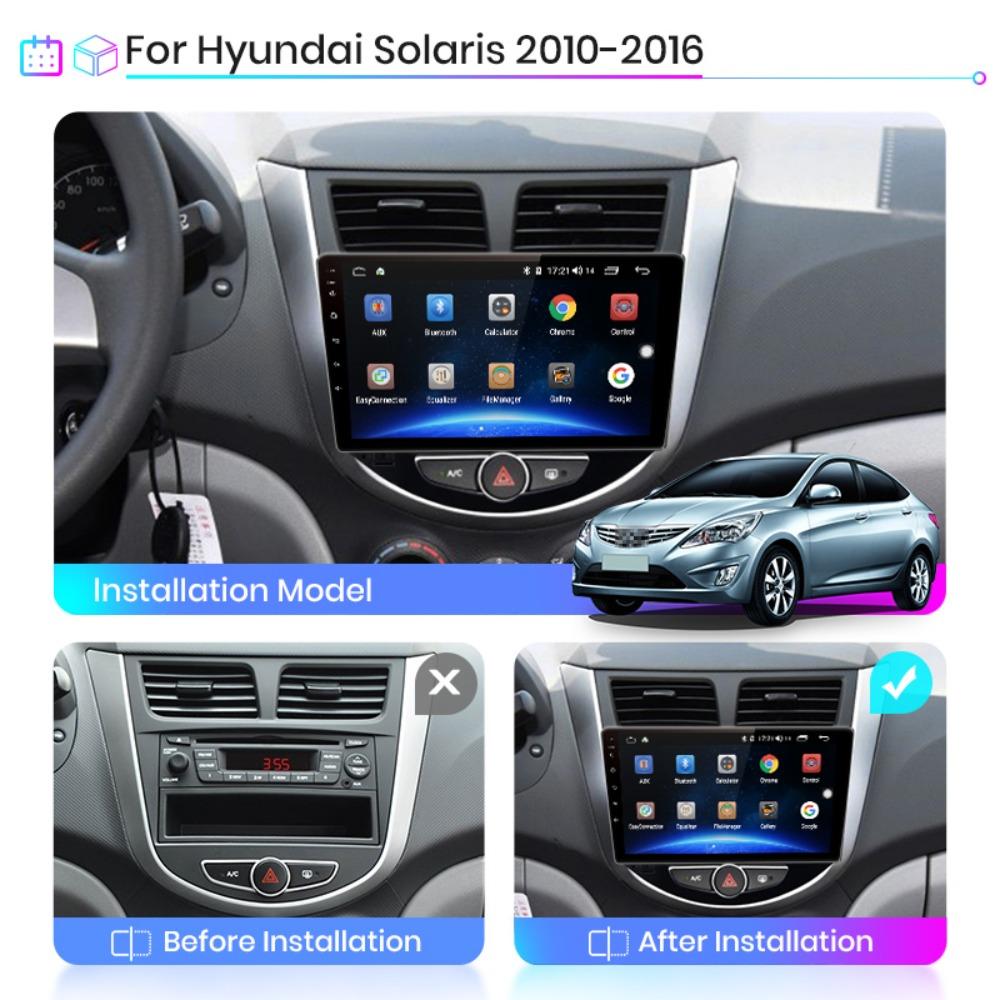 Android Carplay автомобильный радио мультимидиальный видеоплеер навигация GPS для Hyundai Solaris Accent Verna 2010-2016 2din головное устройство 2 + 32 ГБ