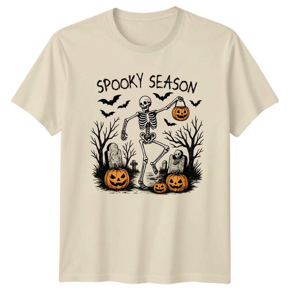 Spooky Season TShirt Skeleton Jack O Lantern Halloween Gift For Him And Her