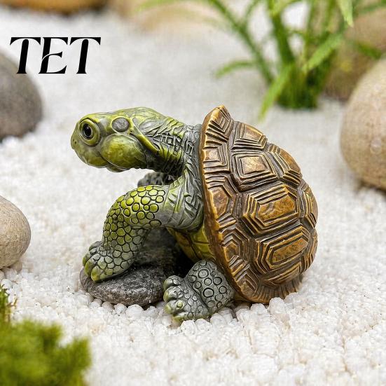Realistic Turtle for Aquarium Decor Statue, Tortoise Figurine Plant Pot Hanger, Resin Cute Ornament Desk Micro Landscape Decor, Decoration Fish