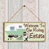 Welcome To Our Homestead 7.9x3.9 Inches Rustic Farmhouse Metal Craft Wall Decoration Sign 1 Piece