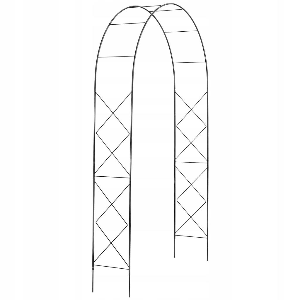 KADAX Pergola Ogrodowa metalowa Łuk Na Róże Pnącza Kwiaty Podpora Kwiatów 255cm