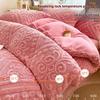 Зимний утолщенный комплект постельного белья из молочного флиса, четырехпредметный, теплый, приятный к коже, простыня, пододеяльник, наволочка