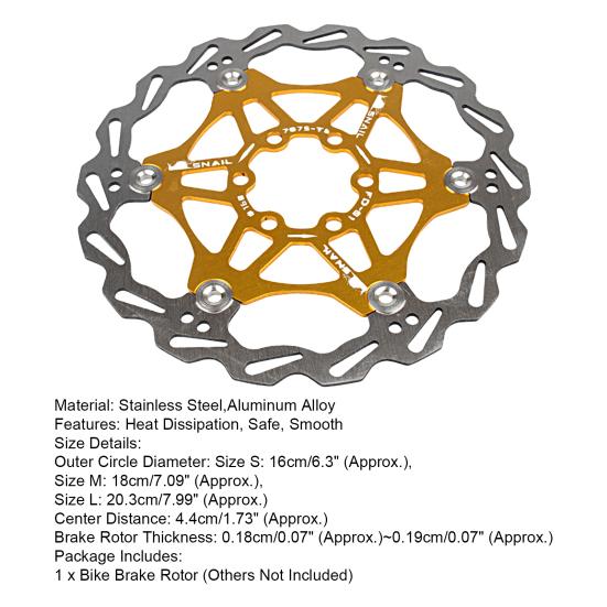 Bicycle Brake Disc Practical Heat Dissipation 6 Bolt Pattern Stainless Steel Disc Brake Rotor Outdoors Supplies