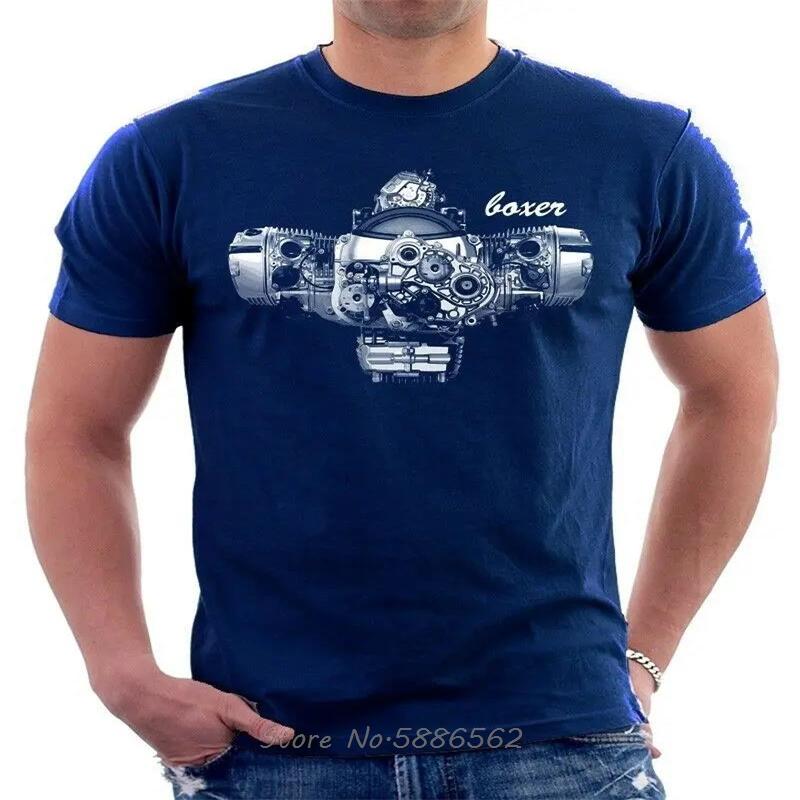 Футболка Boxer Engine R1200 Adventure R1200RT R1200R, хлопковая, с круглым вырезом, летняя, свободного покроя, унисекс, мужская одежда