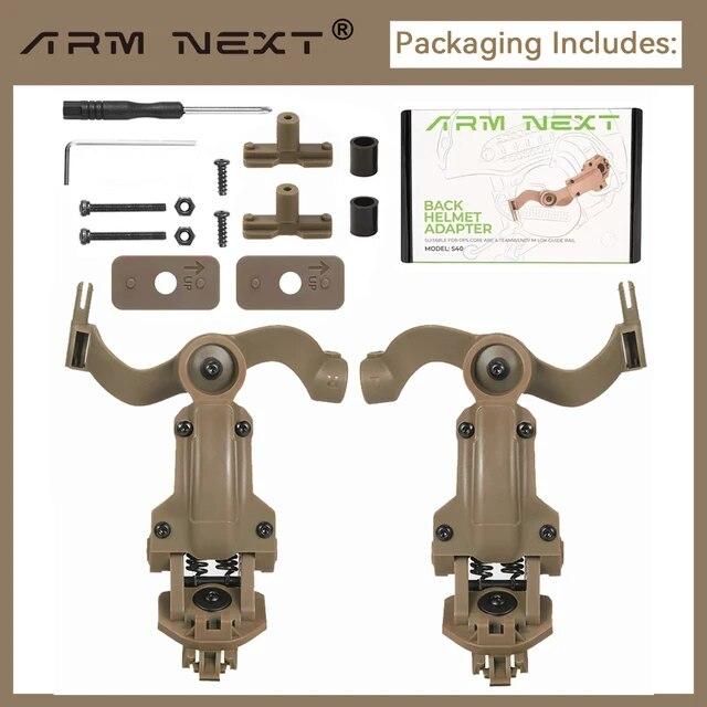 Комплект кронштейнов для гарнитуры для стрельбы Адаптер для поворотной направляющей для шлема под разными углами Подходит для OPS Core ARC и крепления для наушников на направляющей Team Wendy M-LOK