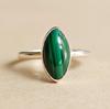 Эффектное кольцо с малахитом, кольцо с драгоценным камнем, стерлинговое серебро 925 пробы, ювелирные изделия ручной работы, кольцо в стиле бохо, подарок для нее