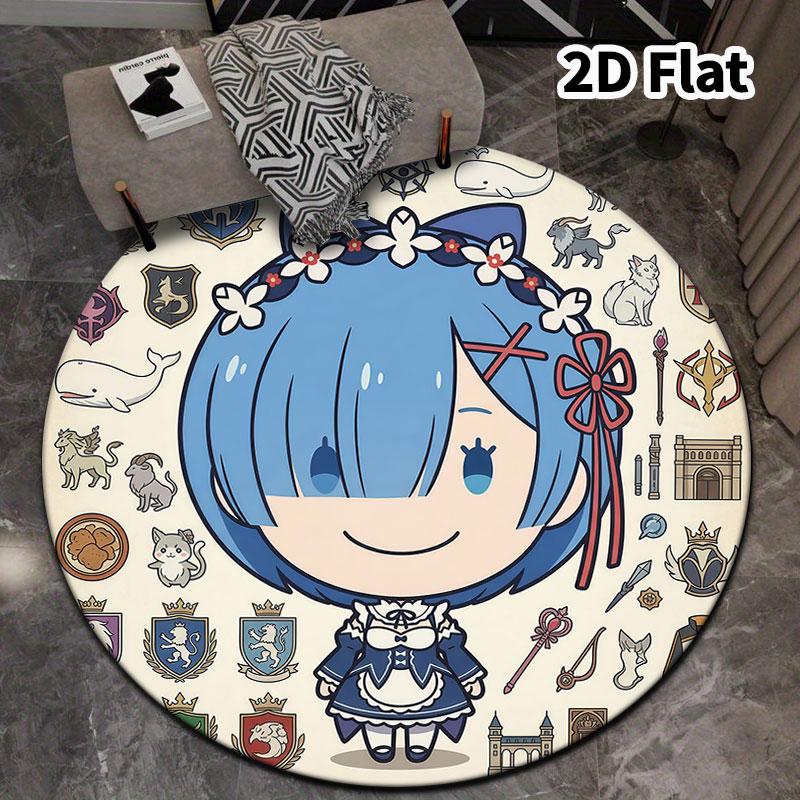 Re Zero Круглый ковер Ковер для гостиной спальни дивана игровой комнаты Декор Нескользящий коврик для пола