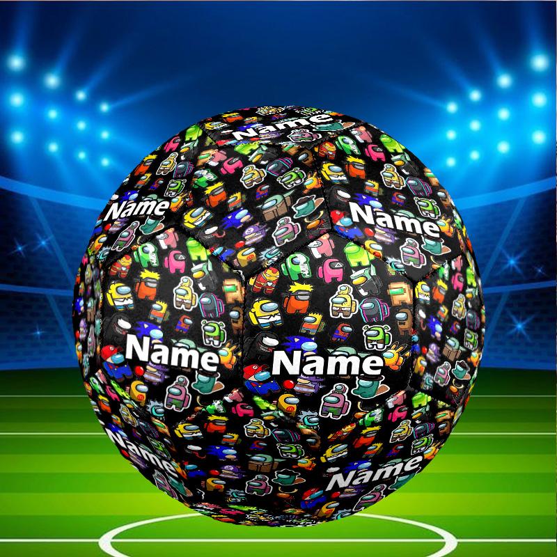 Custom Name Personalized Among Us Print Size 5 Soccer Ball Training & Match Football, for Team, Kicking, Gift for Football