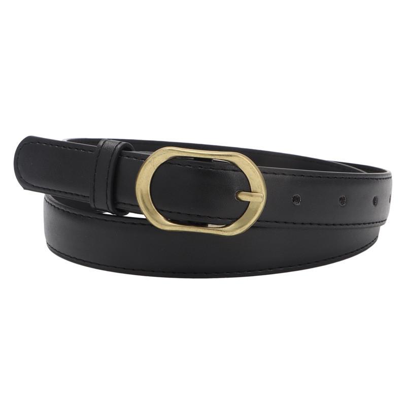 Womens Simple Spring Belt With Alloy Buckle For Everyday Jeans Skirts And