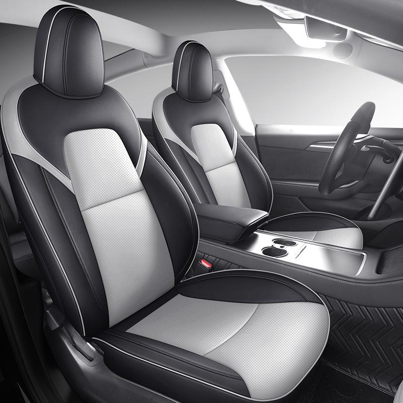 Индивидуальный кожаный чехол на сиденье для Tesla Model 3 2019-2022 годов - Полное покрытие, Индивидуальный крой