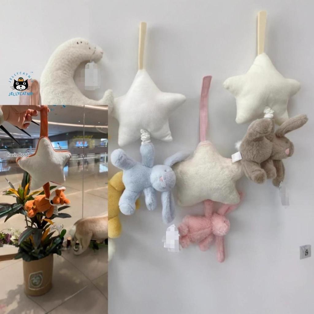 Плюшевая музыкальная шкатулка Jellycat в британском стиле: Розовая, Голубая и Коричневая Кукла Кролик и Лиса с Дергалкой