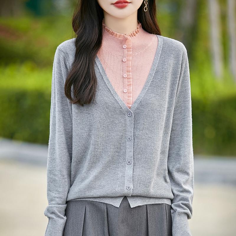 Женский кашемировый свитер Qinghe кашемир 50% шелк 50% шерсть осенне-зимний кашемировый кардиган мягкий и теплый