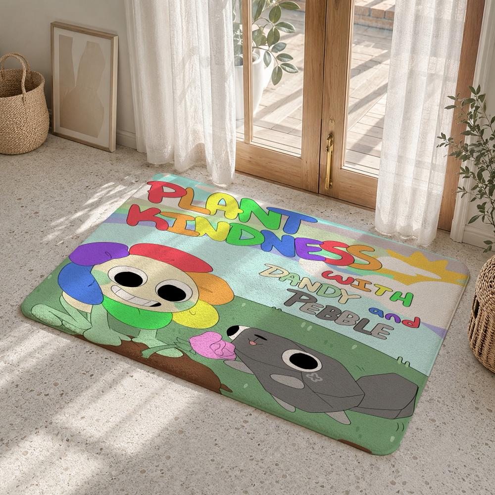 D-Dandys World Pebble Fleece Floor Mat Flannel Rug Non Slip Absorbent Soft Washable For Entryway Hallway Bathroom Kitchen Decor