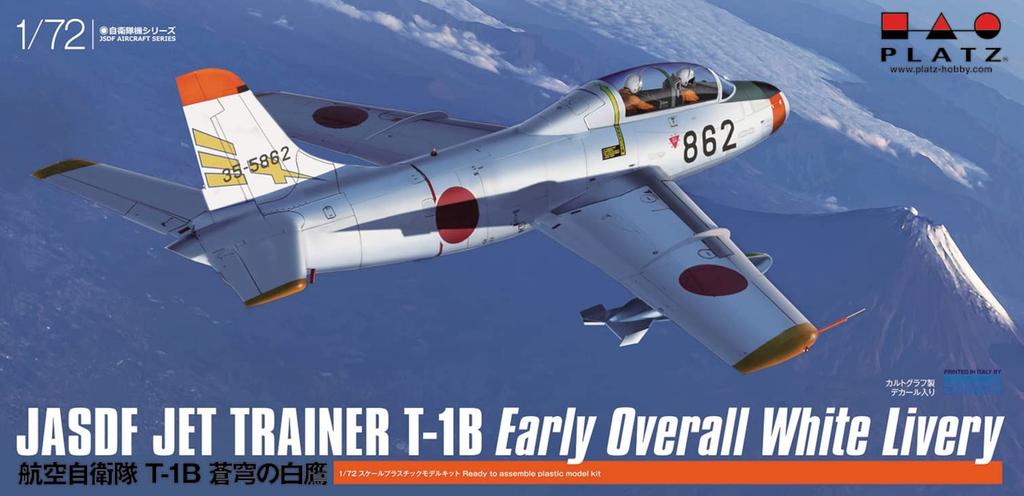PLATZ JASDF Early Full White Paint Plastic Model Molded Color 1/72 T-1B AC-73
