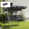 Set of 4 Outdoor Cushions for Garden Swing, 1 Seat Cushion Back Cushions and 2 Pillows