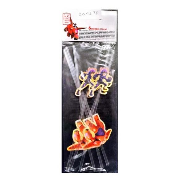 Big Hero 6 Вырежьте одноразовые соломинки (Упаковка из 6 шт.)