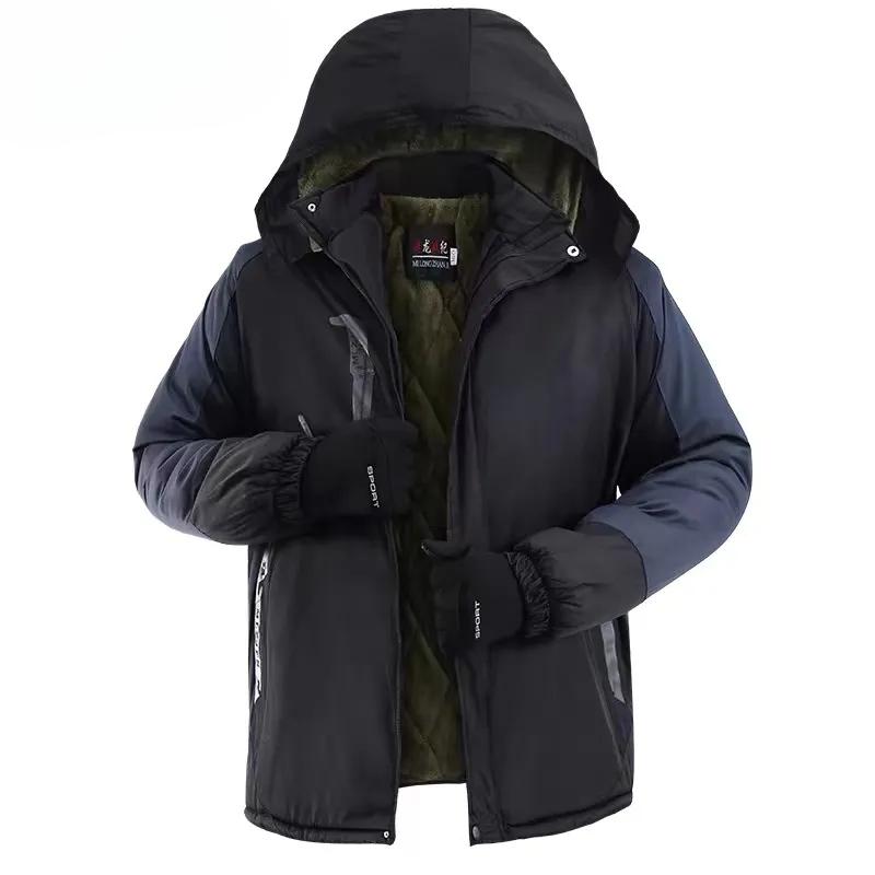 Мужские термальные парки больших размеров зимние куртки водонепроницаемое пальто ветровка куртка толстая защита от холода флисовые пальто Hombre