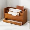 Wooden Desktop Drawer Storage Box Rustic Mail Organizer Grocery Organizer  for Home