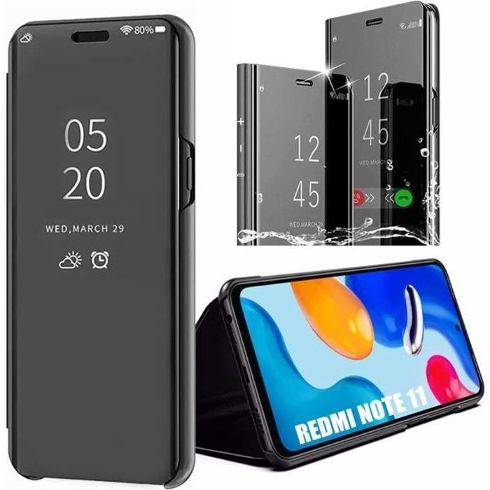 Coque pour Xiaomi Redmi Note 11 - 11S Noir Intégrale Anti-Rayure Anti-Choc Effet Miroir Elégante