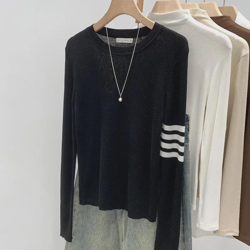 2024 Women's High-End Striped Wool Sweater for Early Autumn