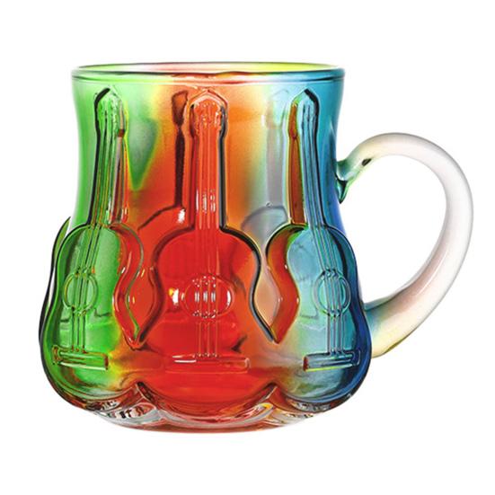 Artistic Book Stack Glass Coffee Mug Large Capacity Clear Glass Floating Effect Book Lover Gift